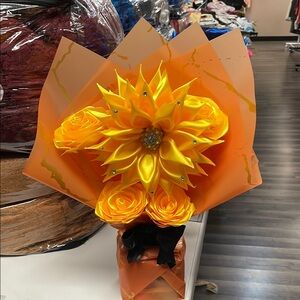 Vibrant Yellow and Orange Eternal Flower Bouquet